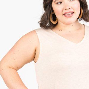 Agnes & Dora™ Essential Tank V-Neck Blush Melange